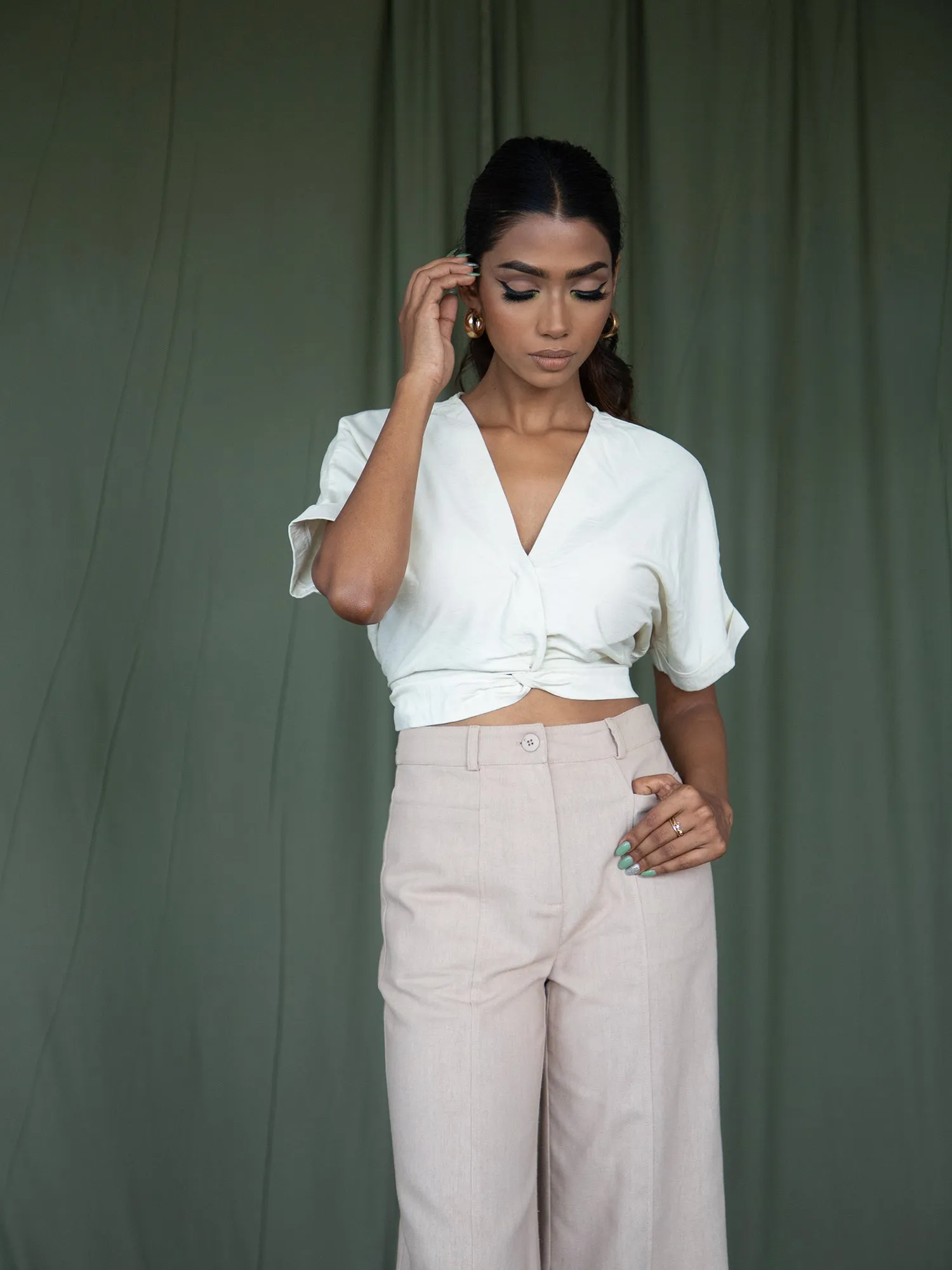 Front Twisted Crop Top