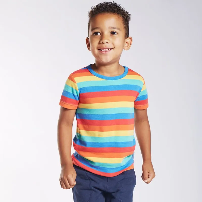 Frugi Favourite T-shirt - Rainbow Stripe