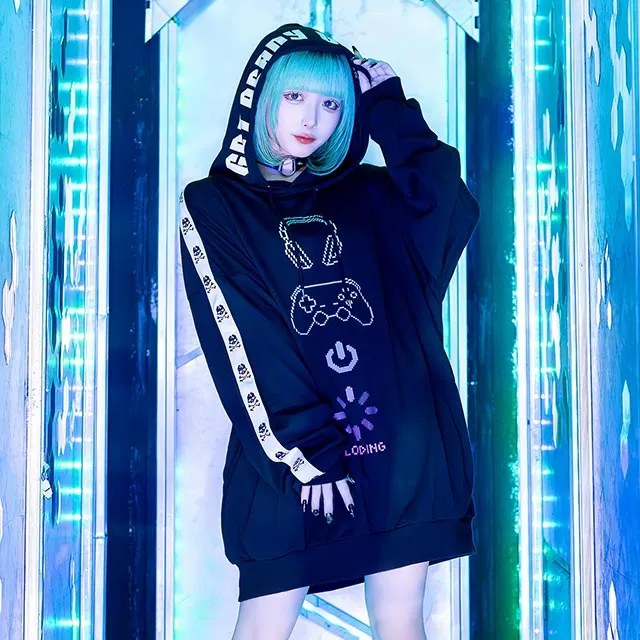 Gaming 8bit Sleeve Line Hoodie
