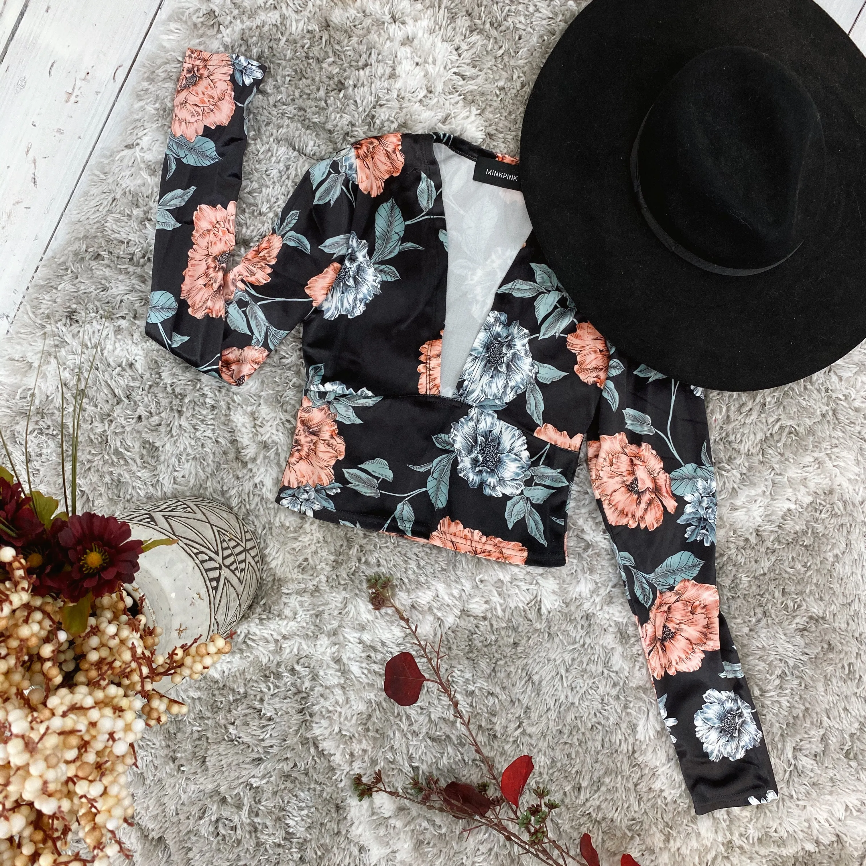 Garden of Eden Velvet Crop Top