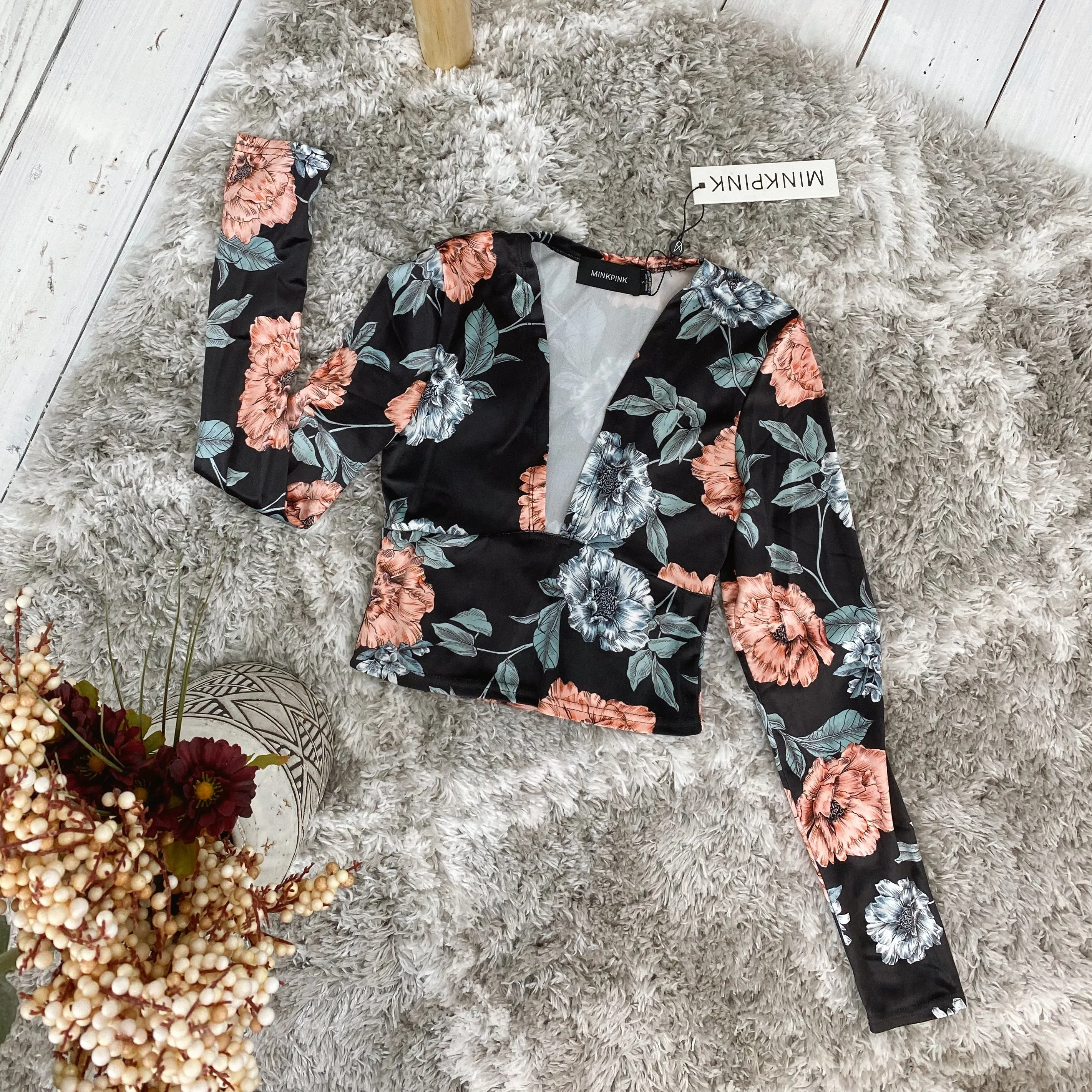Garden of Eden Velvet Crop Top