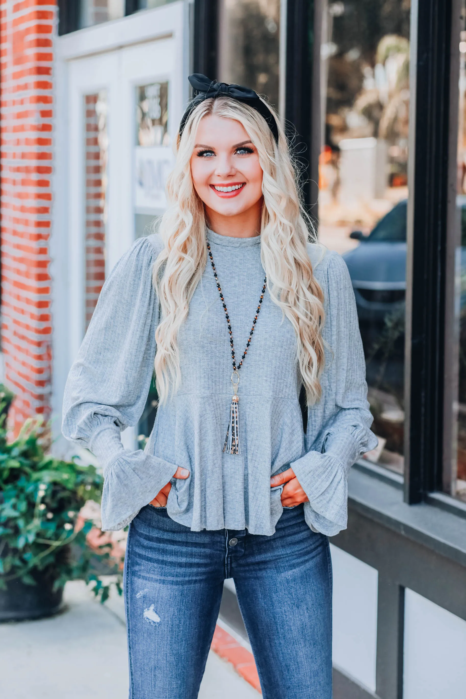 Genevieve Dainty Top - Grey