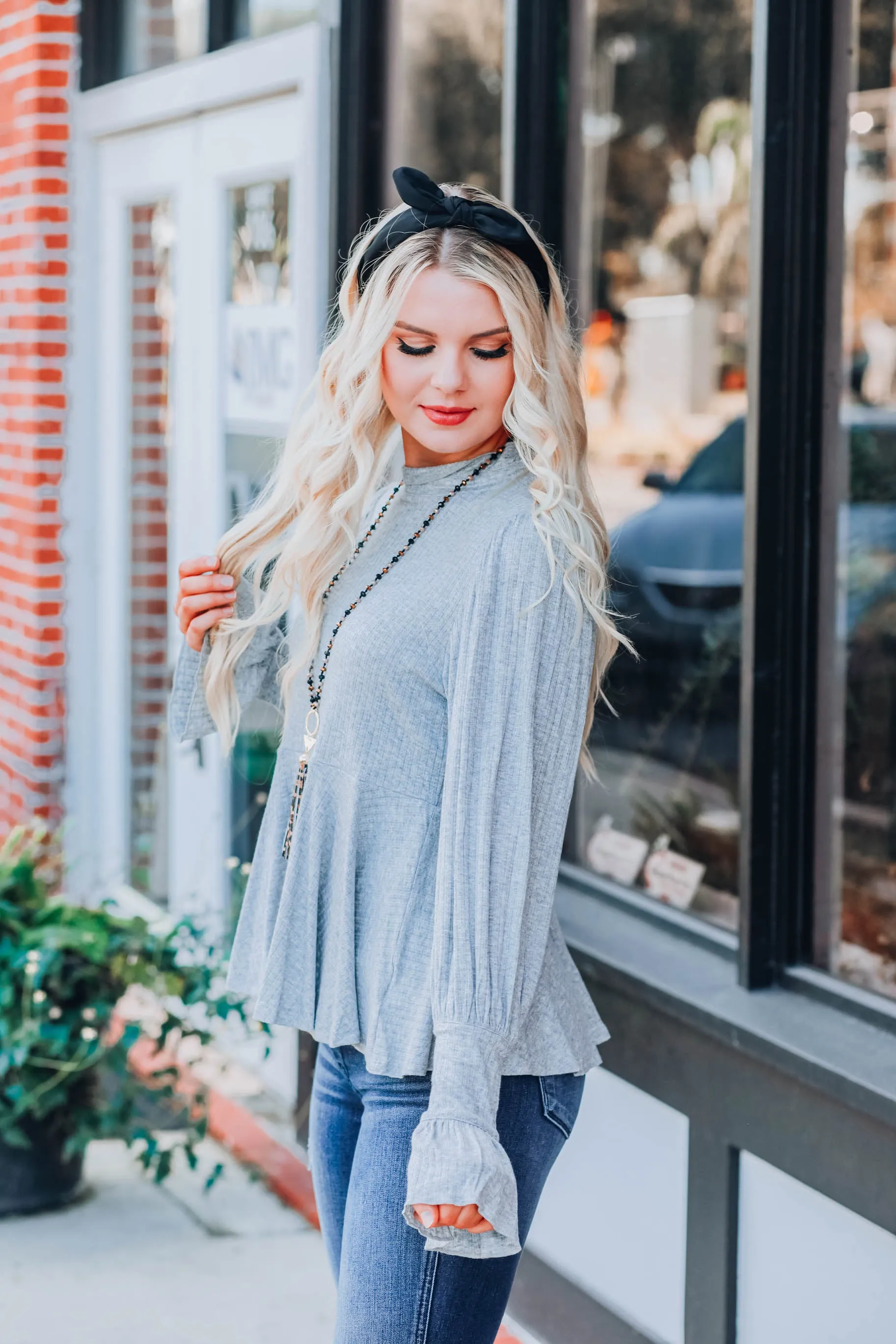 Genevieve Dainty Top - Grey