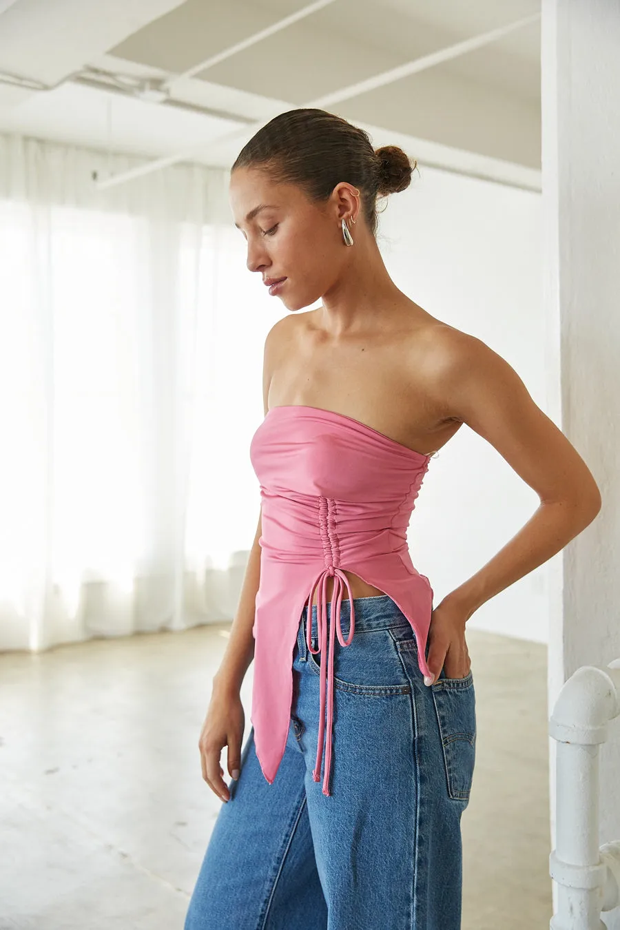 Gia Asymmetrical Cinch Tube Top