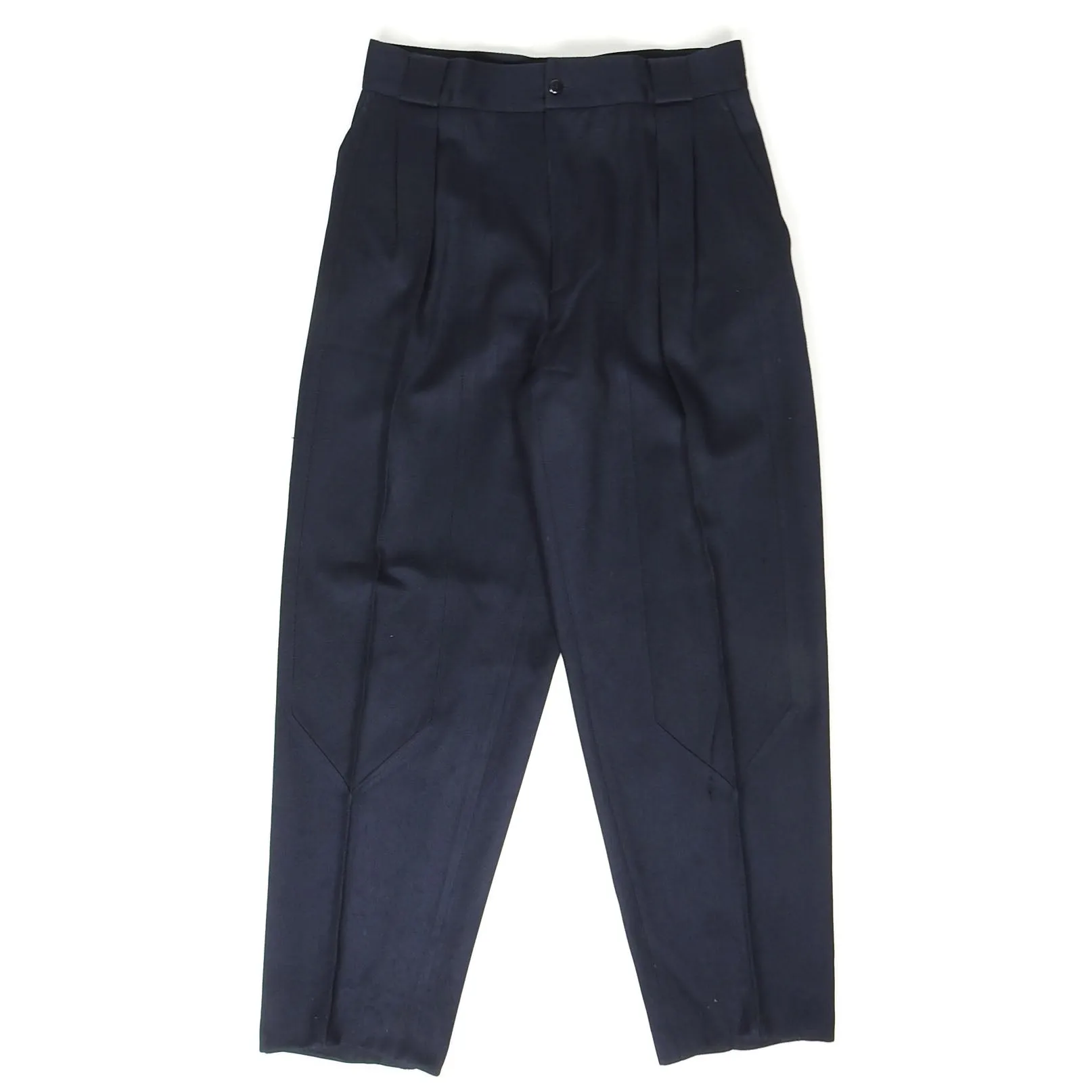 Gianni Versace Vintage Pleated Navy Wool Pants Size 50