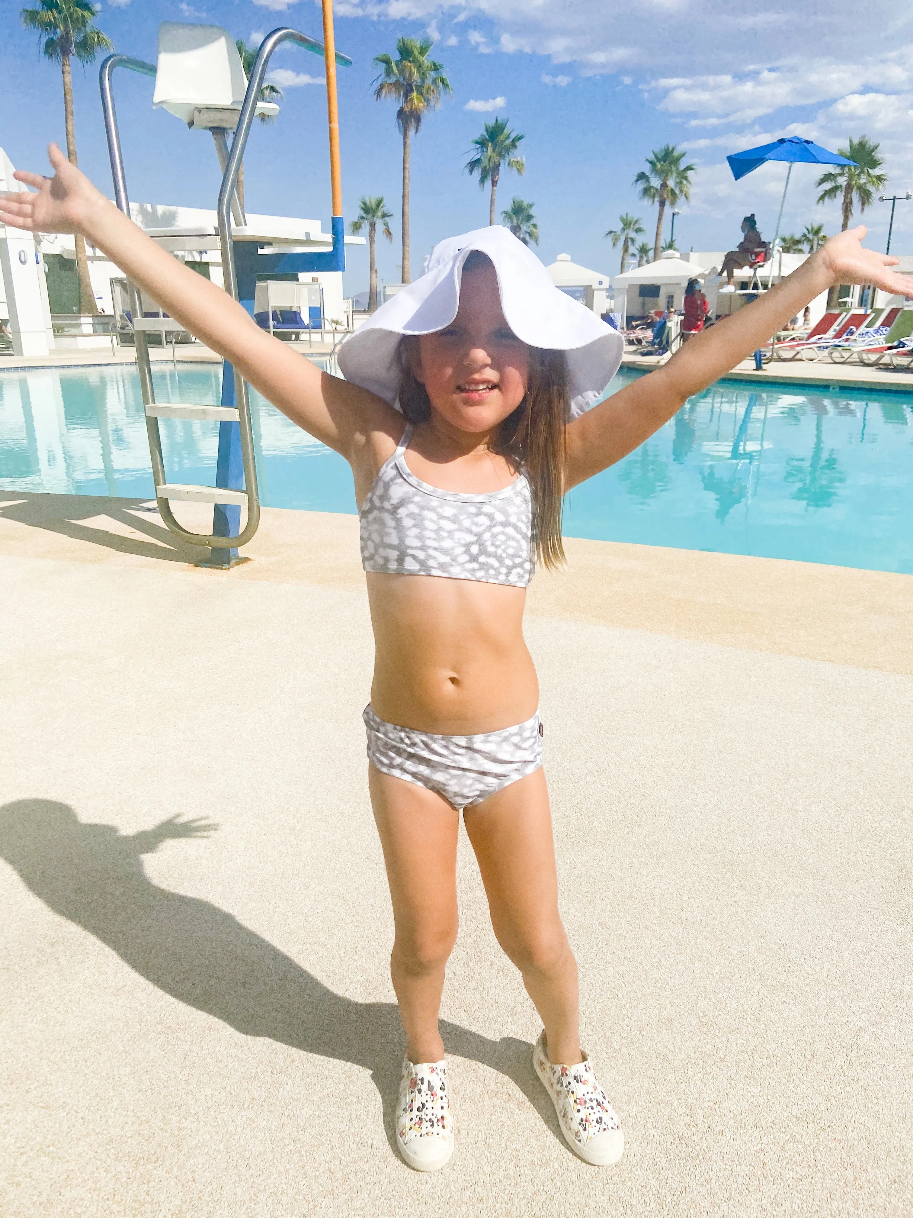 Girls UPF 50  Printed Swim Briefs  | Water Tie Dye