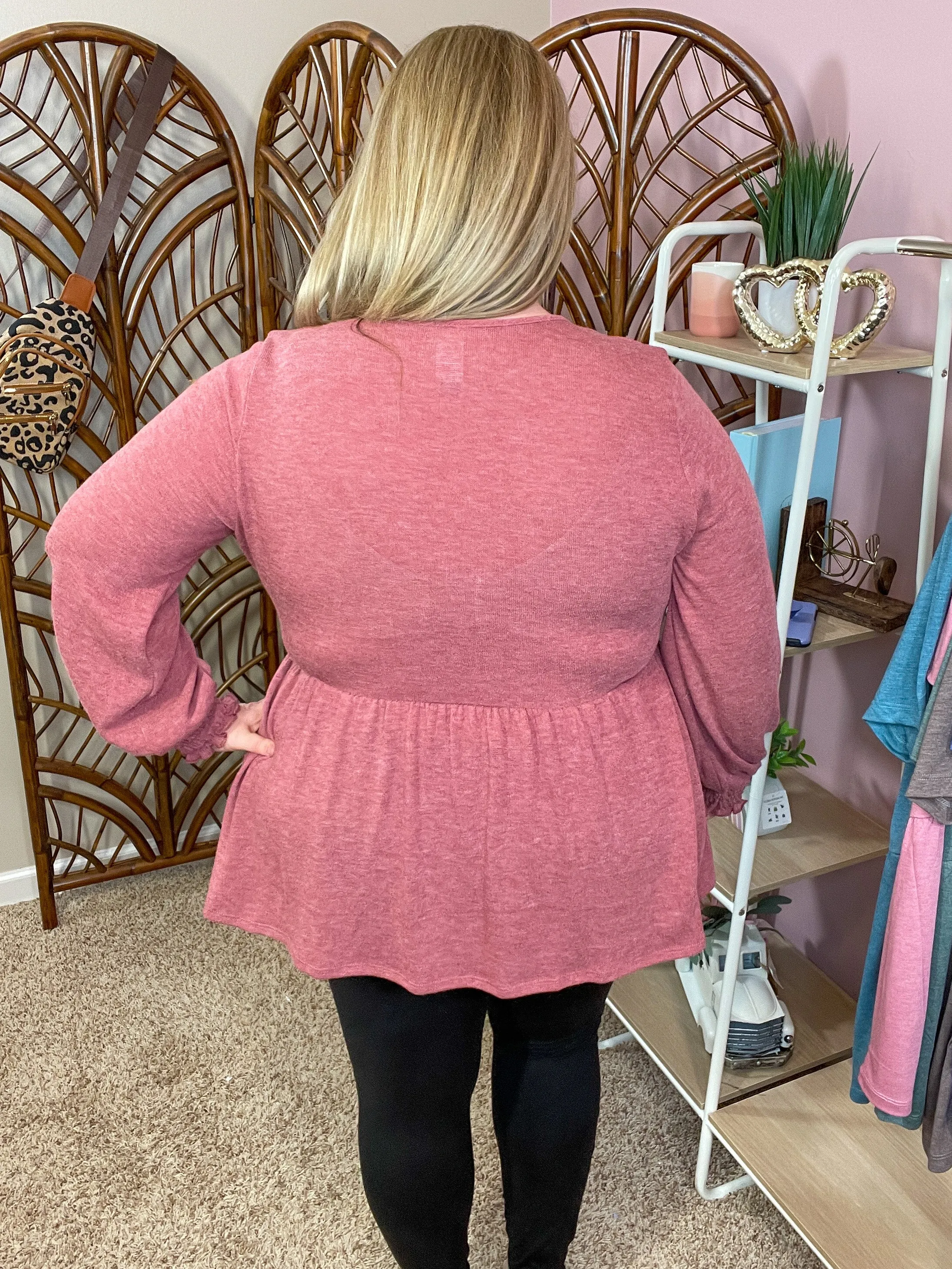 Give Me Flowers Peplum Top - Vintage Ruby