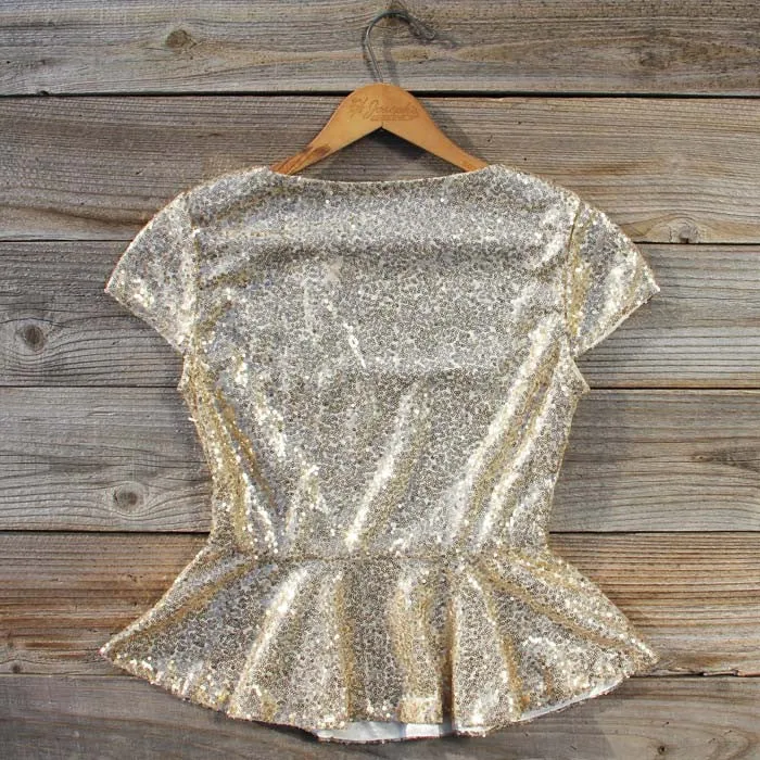 Gold Dust Peplum Blouse