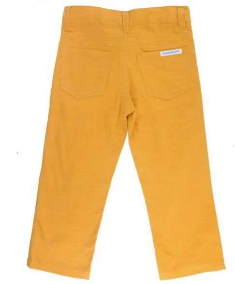 Golden Yellow Straight Corduroy Pants
