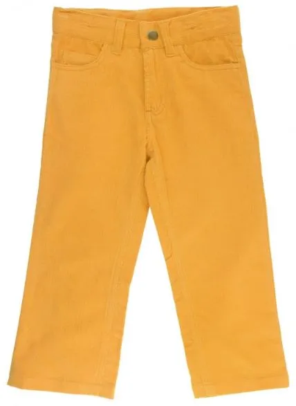 Golden Yellow Straight Corduroy Pants