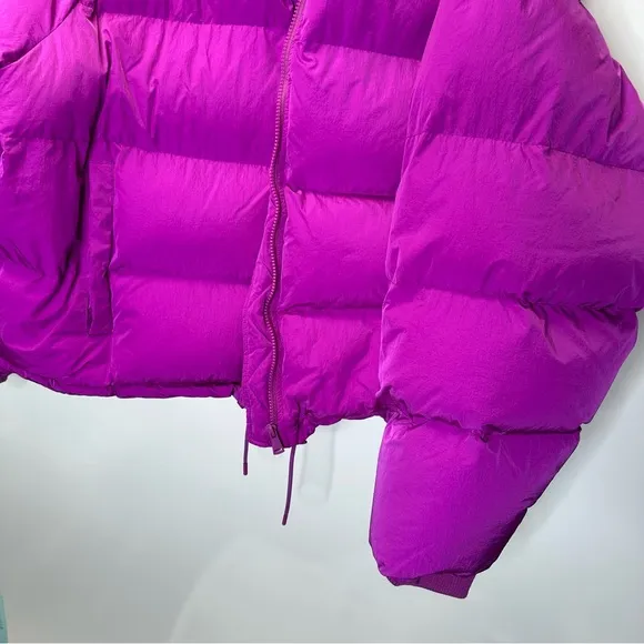 Good American Puffer Jacket Short Purple Size 4X