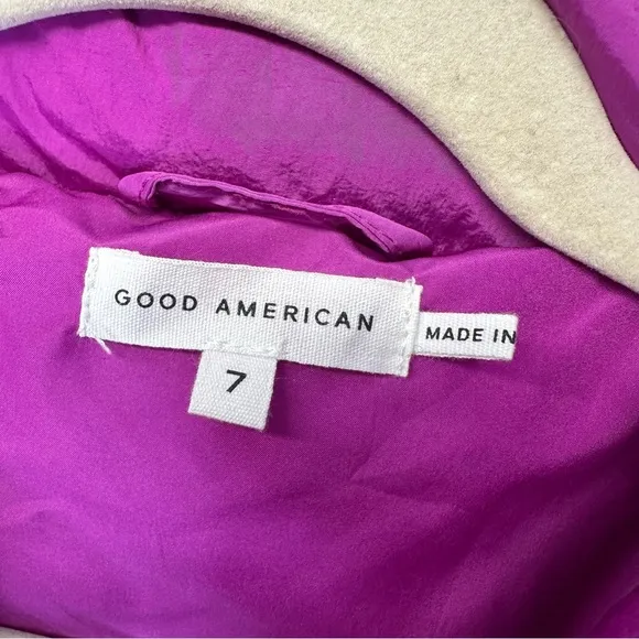 Good American Puffer Jacket Short Purple Size 4X