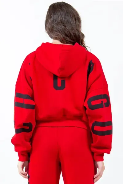 Graphic Cropped Hoodie