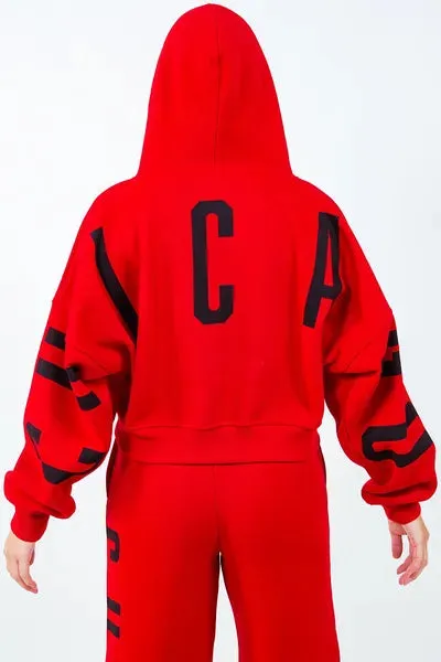 Graphic Cropped Hoodie