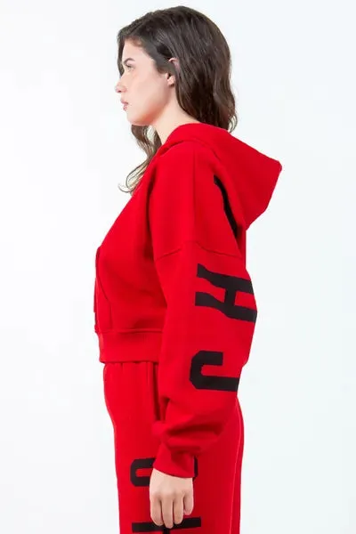 Graphic Cropped Hoodie