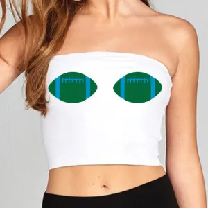 Green & Light Blue Football Tube Top
