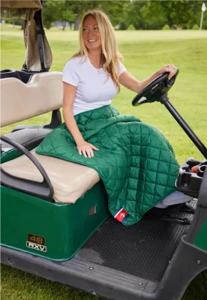 Green Waterproof Quilted Puffer Blanket
