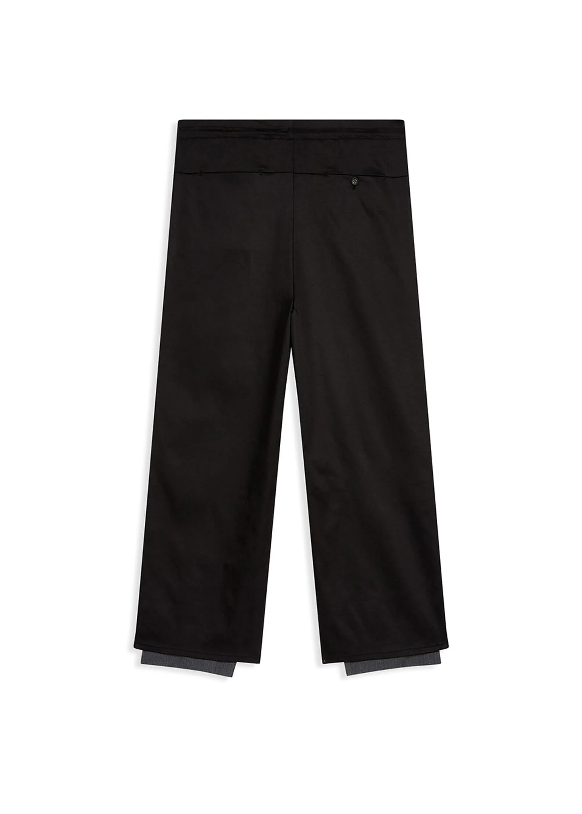 Grey and Black Relaxed Faux Trousers