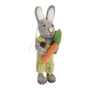 Grey Bunny With Green Pants & Carrot