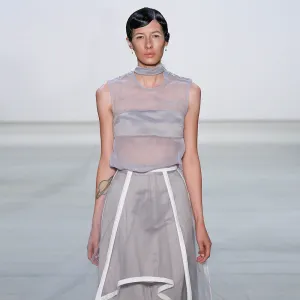 Grey Ruffled Top