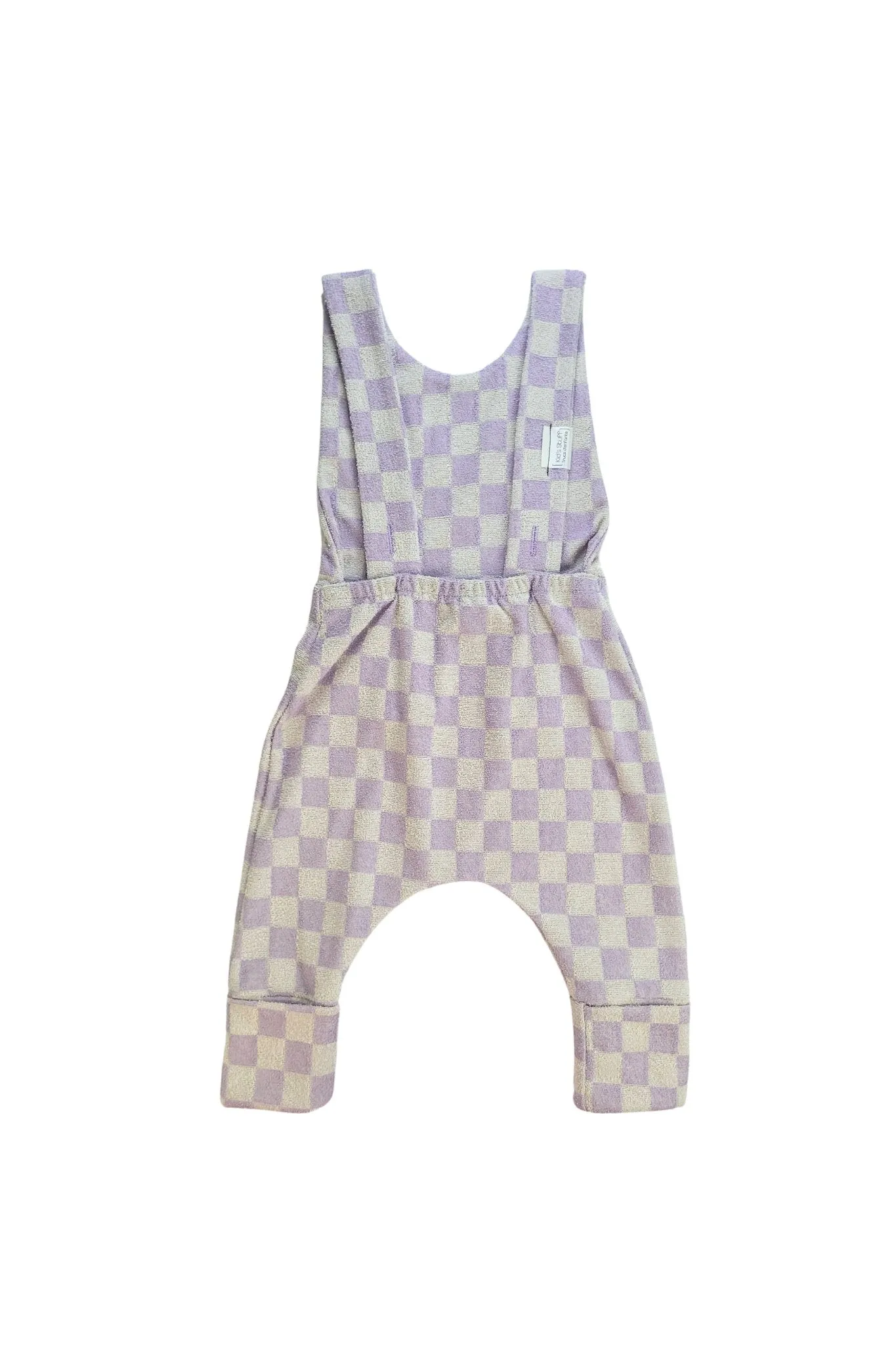 Grow With Me Overalls | Lavender Macaron Checkered