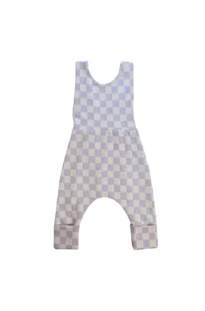 Grow With Me Overalls | Lavender Macaron Checkered