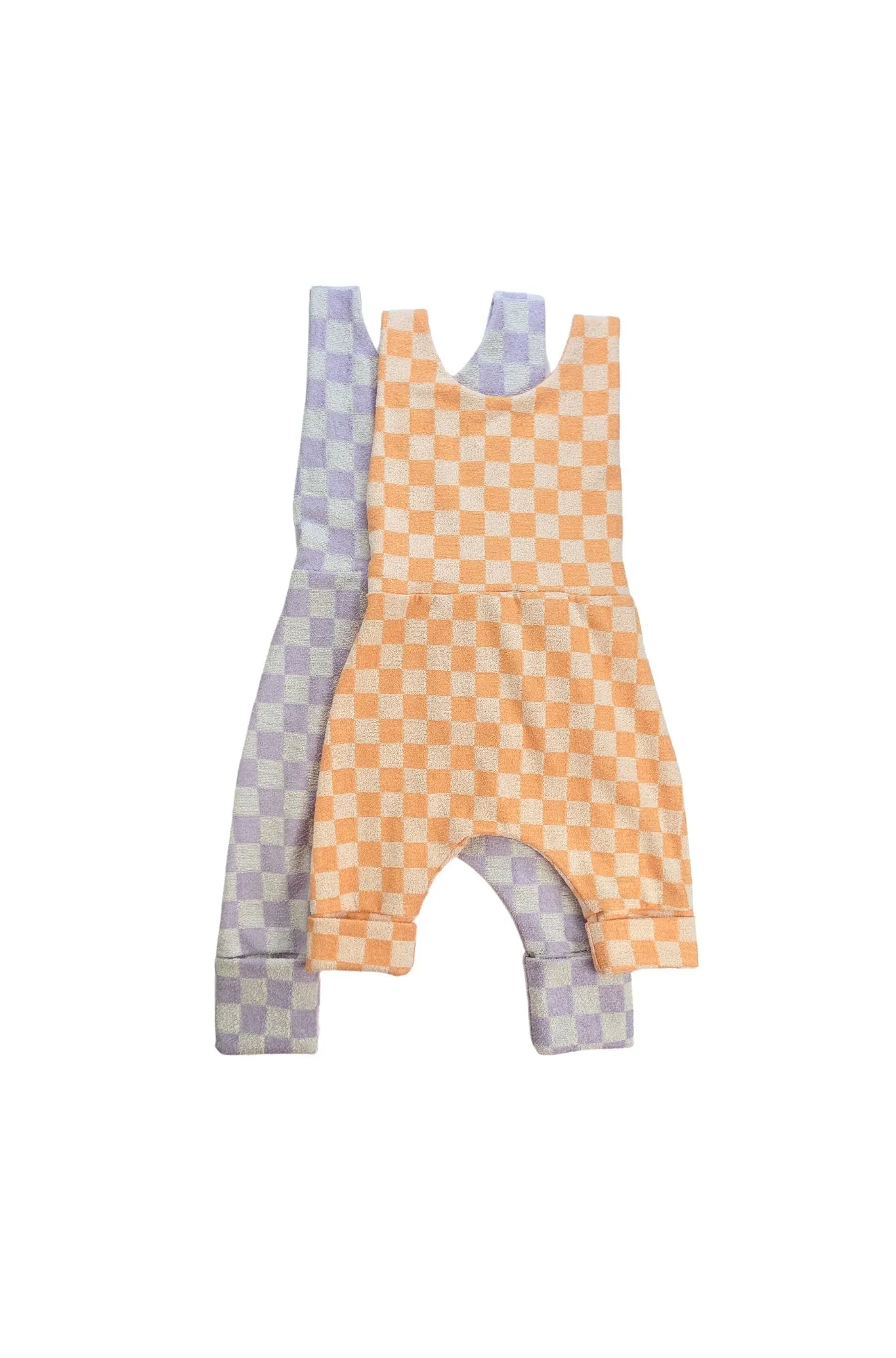 Grow With Me Overalls | Lavender Macaron Checkered