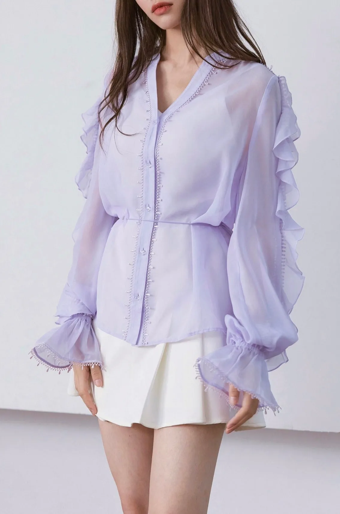 Guernica Chiffon Ruffled Blouse