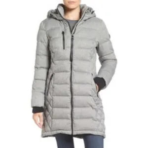 Guess Quilted Hooded Puffer Coat Size Small