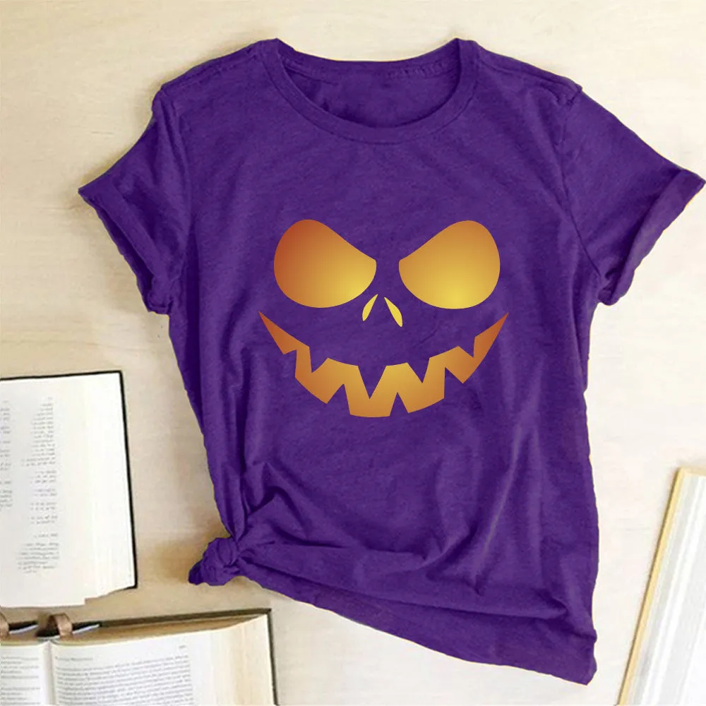 Halloween Printed T-shirt 2-Piece Set B