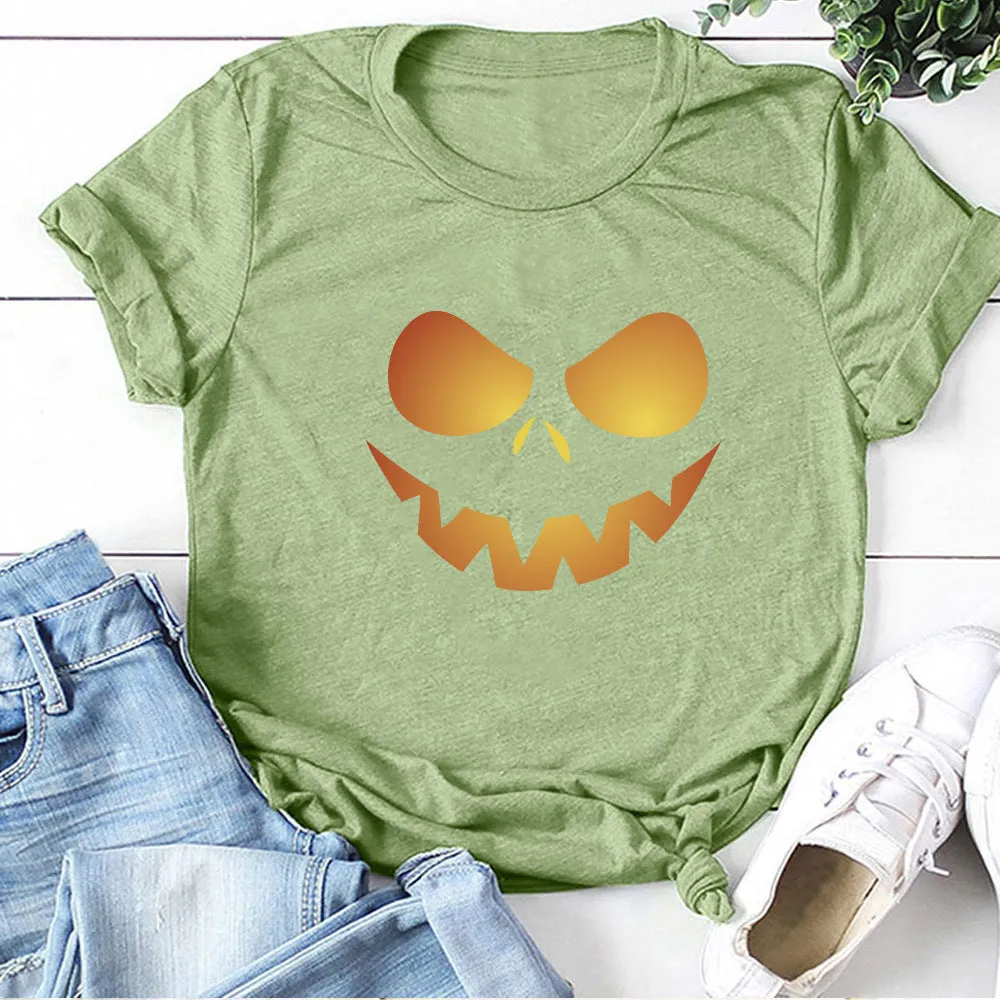 Halloween Printed T-shirt 2-Piece Set B