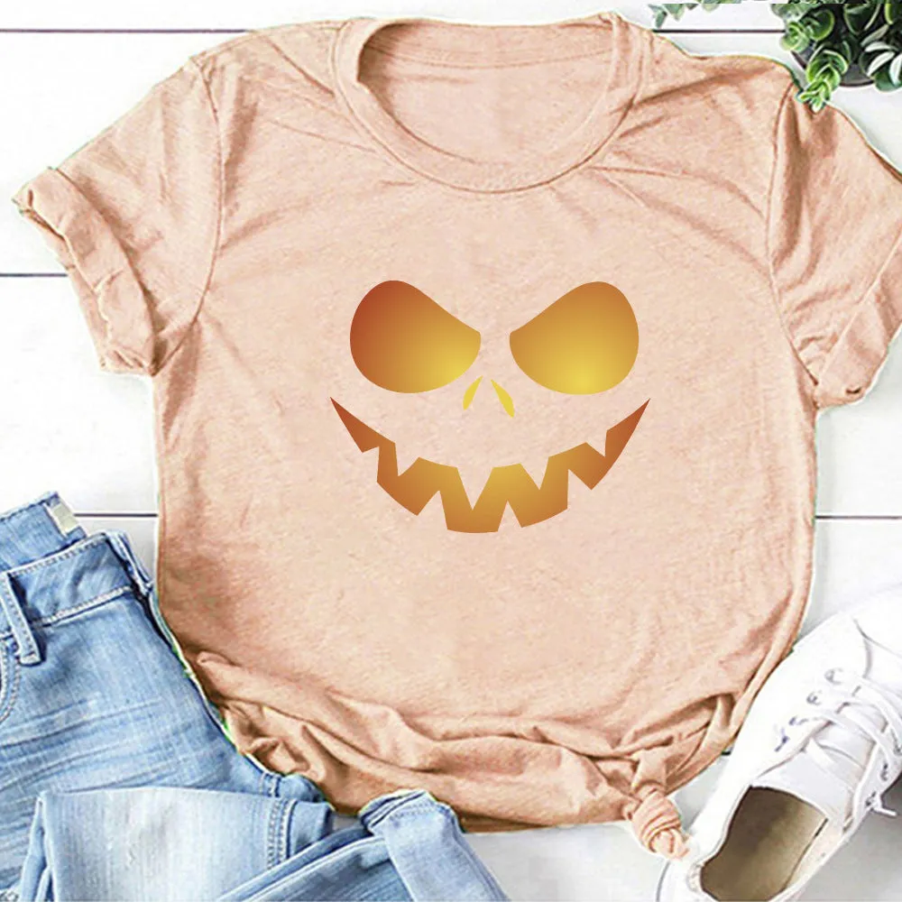 Halloween Printed T-shirt 2-Piece Set B