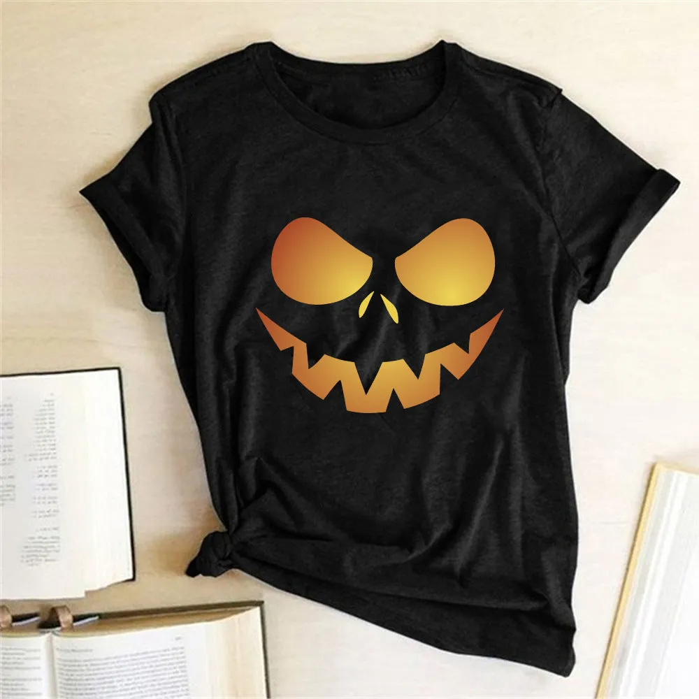 Halloween Printed T-shirt 2-Piece Set B