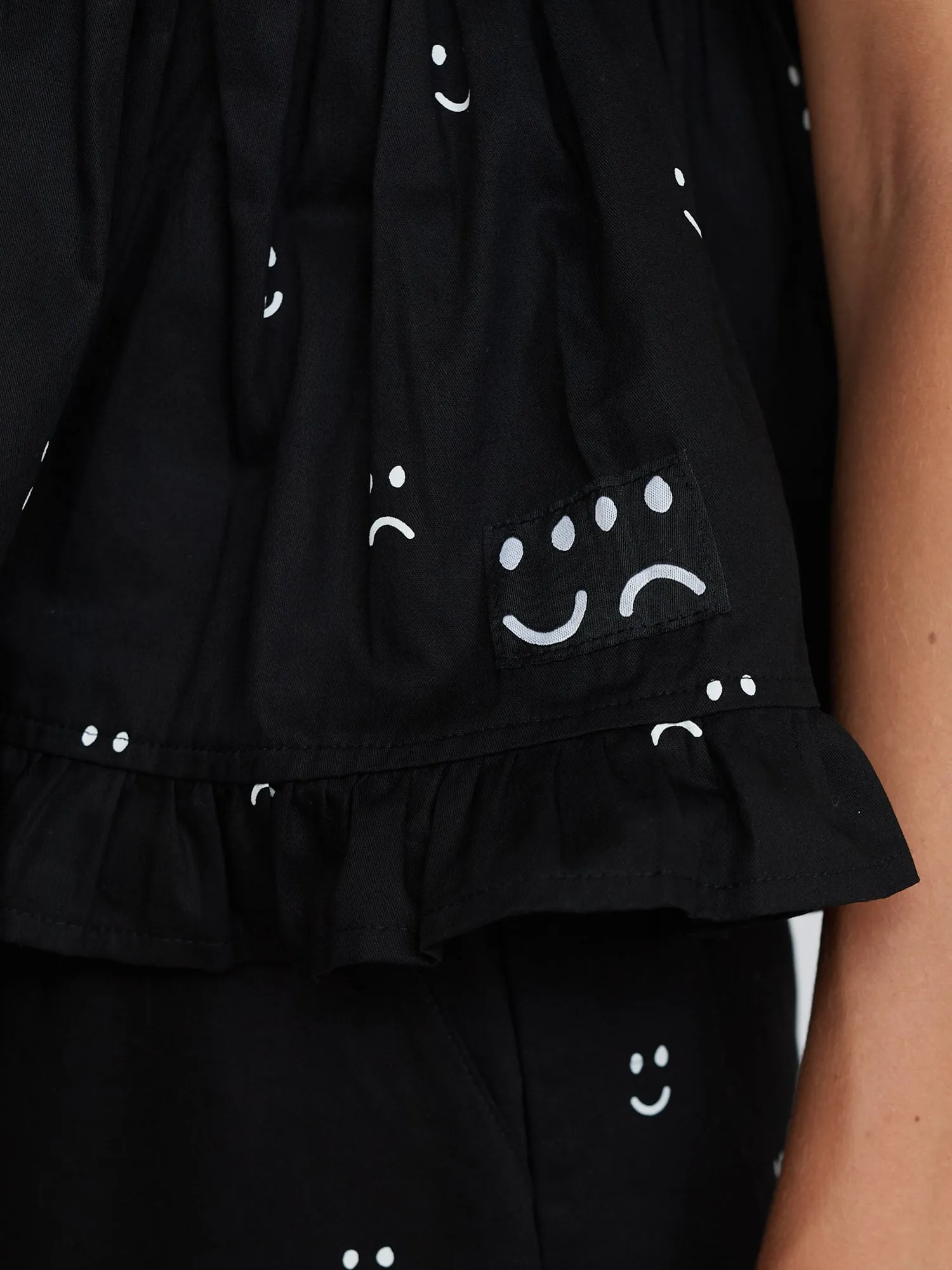 Happy Sad Tie Front Top