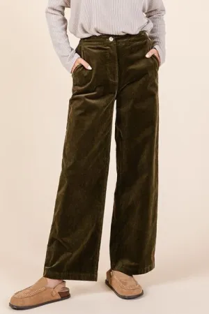 Hazel Blues® |  Mittoshop Corduroy Back Elastic Waist Pants