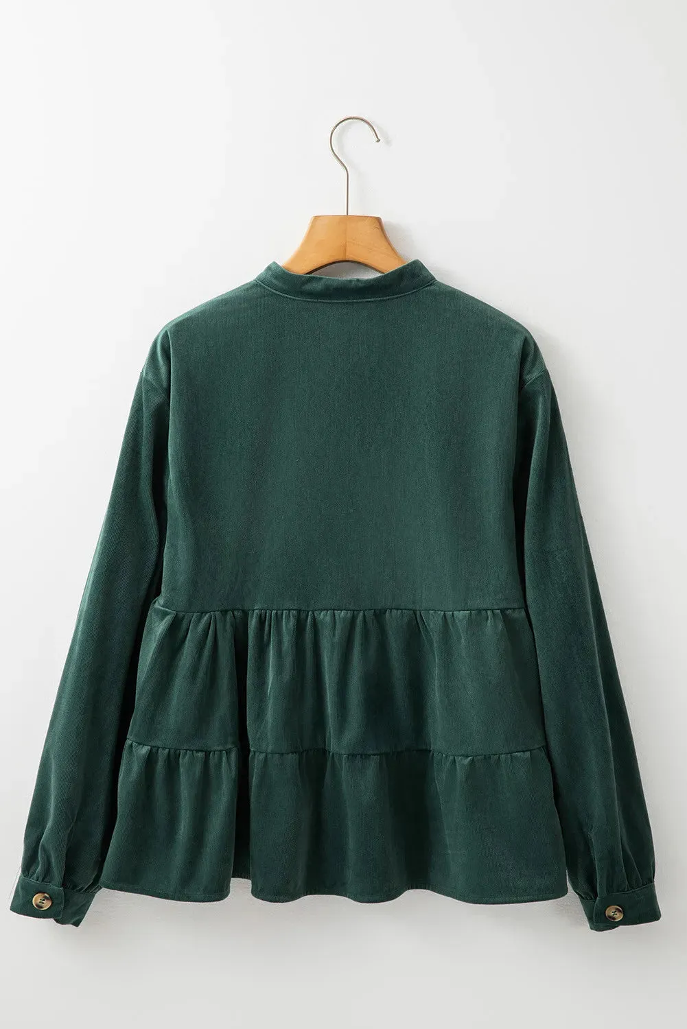 Hazel Blues® |  Peplum Round Neck Long Sleeve Shirt