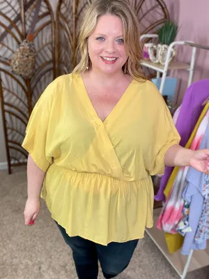 Hear All About It Peplum Top - Butter Yellow
