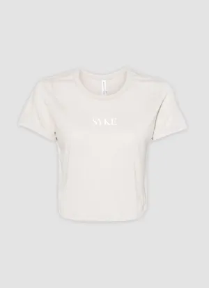 Heather Dust Flowy Crop Tee