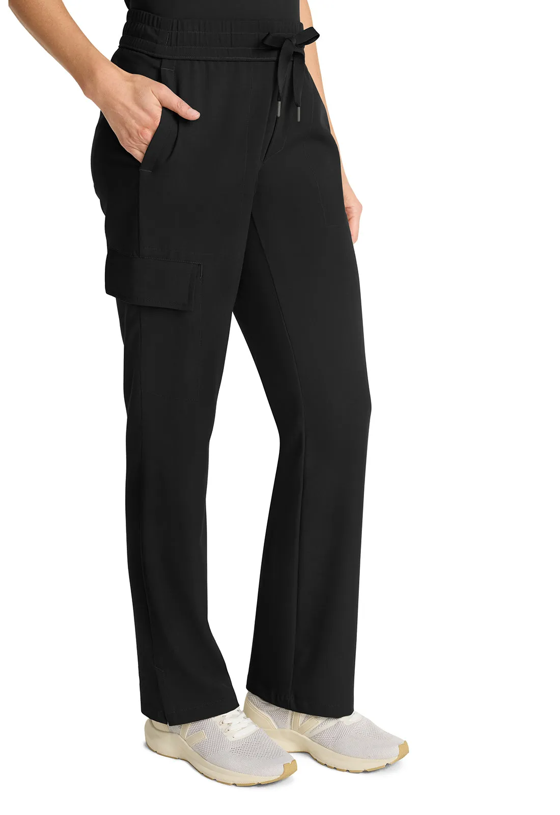 HH Quest HH153 Mid Rise Drawstring Straight Leg Pants Black