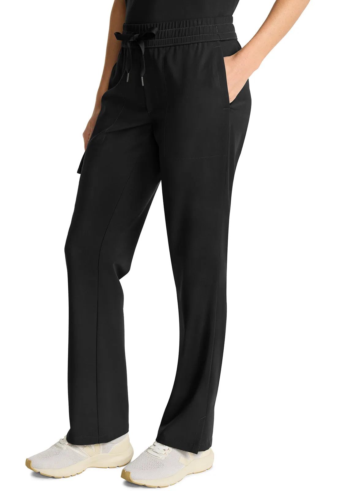 HH Quest HH153 Mid Rise Drawstring Straight Leg Pants Black