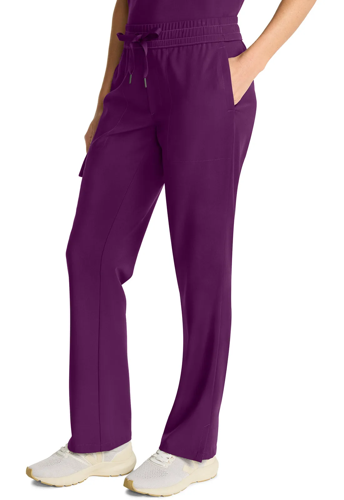 HH Quest HH153 Mid Rise Drawstring Straight Leg Pants Wine