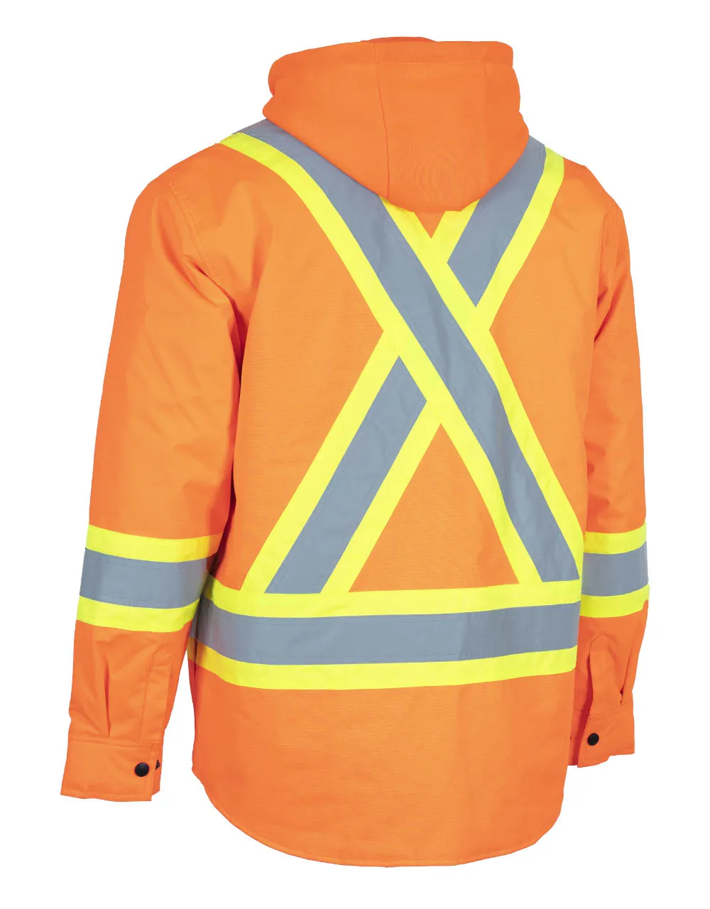 Hi-Vis Hoodie Shacket With Detachable Hood