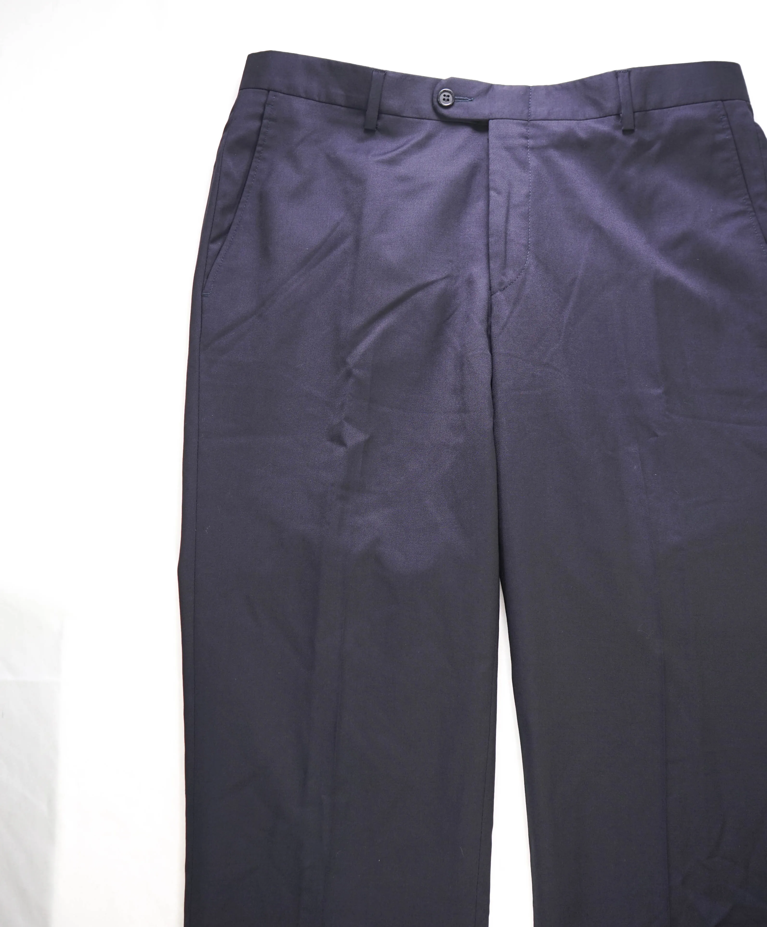 HICKEY FREEMAN - Navy *CLOSET STAPLE*  Wool Flat Front Dress Pants - 34W