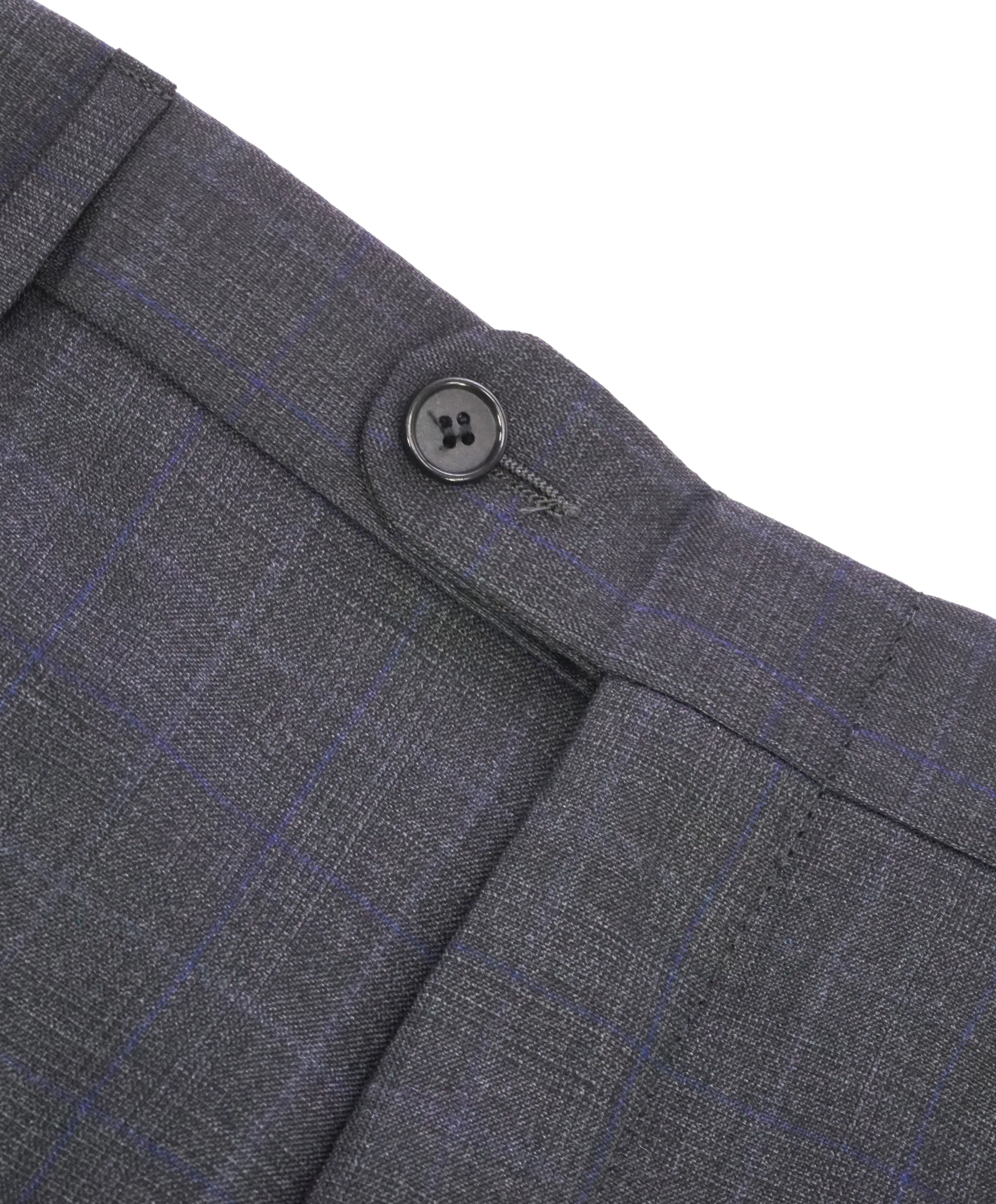 HICKEY FREEMAN - "ERMENEGILDO ZEGNA SILK Blend" Gray Plaid Check Pants - 34W