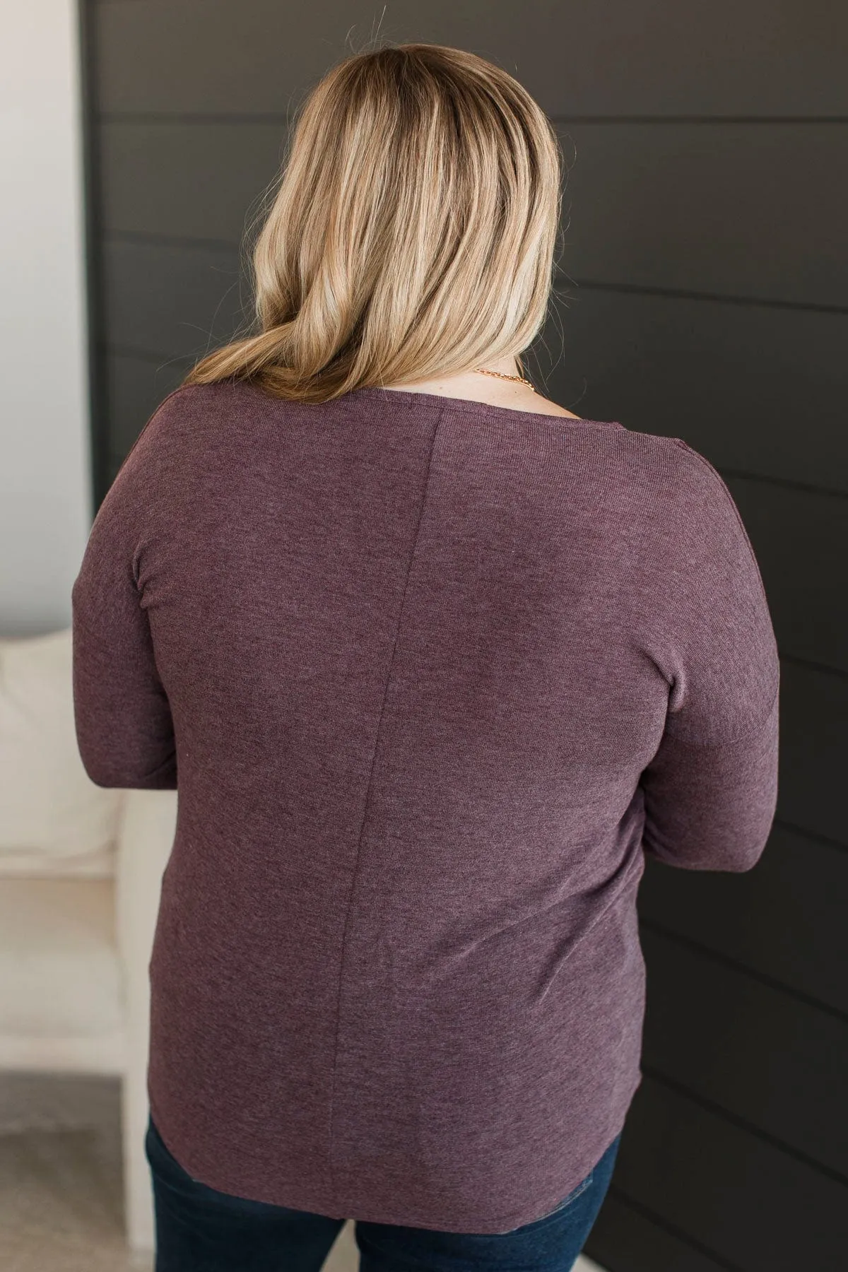 High Potential Long Sleeve Top- Plum