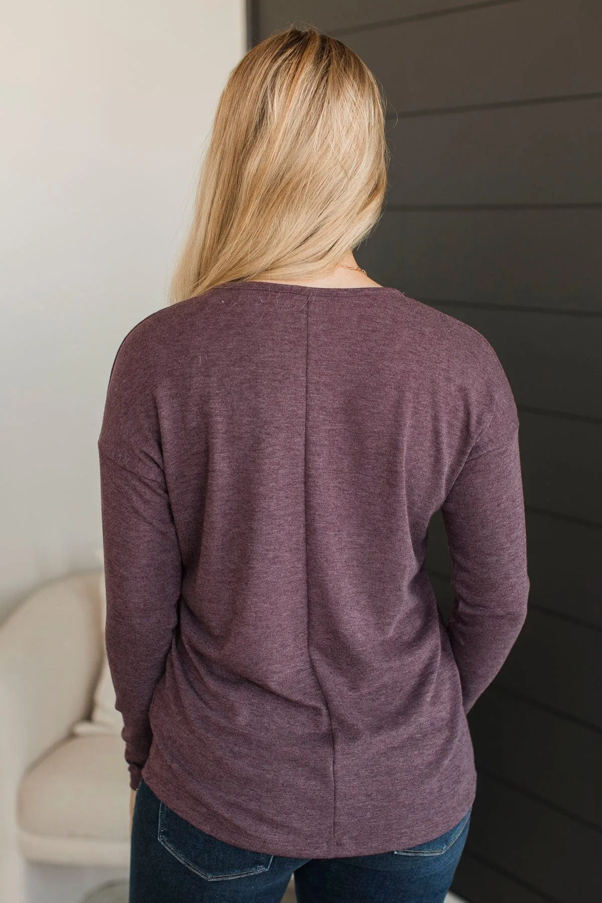 High Potential Long Sleeve Top- Plum