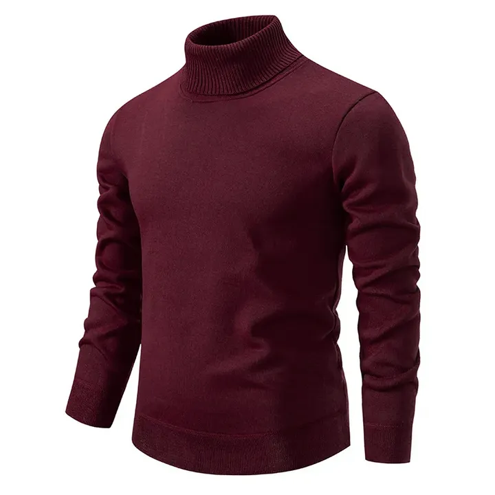 High-quality, soft men's cotton turtleneck