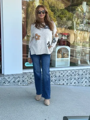 High Waisted Straight Leg Jean - Mid Blue Wash