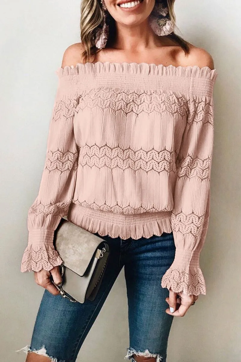Hollow-out Design Dusty Blouse ( 5 Colors )