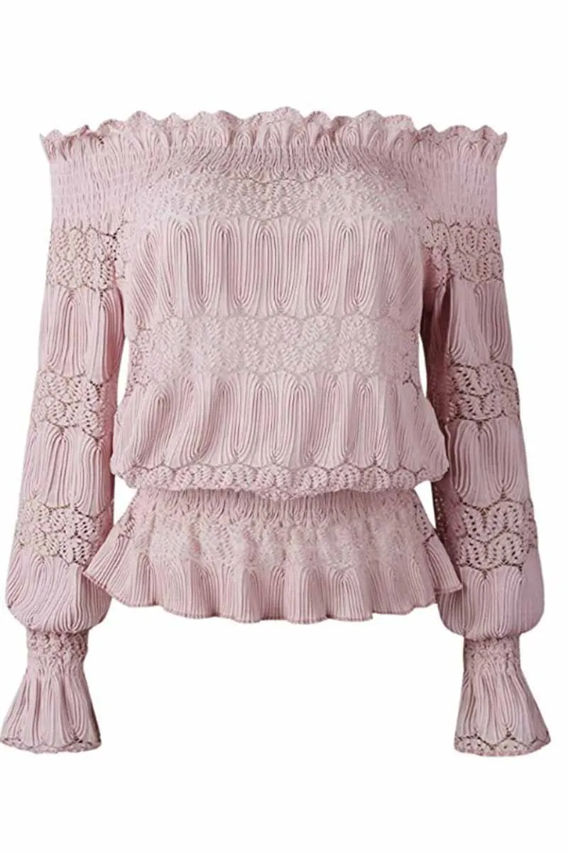 Hollow-out Design Dusty Blouse ( 5 Colors )